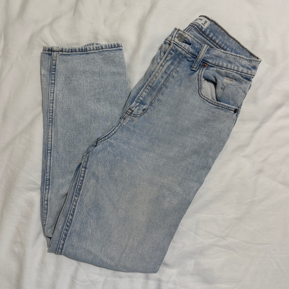 Abercrombie Ankle Straight Ultra High Rise Jeans